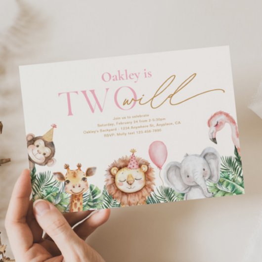 Twee Wild Party Animal Verjaardag Uitnodigingen