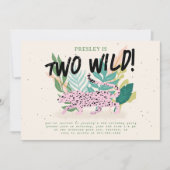 Twee Wild Party Dieren Kids Verjaardag Uitnodiging (Voorkant)
