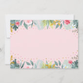 Twee Wild Pink Gold Greenery Safari Birthday Kaart (Achterkant)