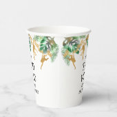 Twee Wild Safari 2de verjaardag Green Gold White Papieren Bekers (Rechts)