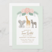 Twee Wild Safari 2de verjaardag Kaart (Voorkant / Achterkant)