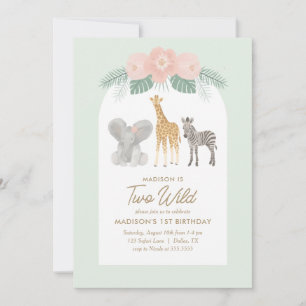 Twee Wild Safari 2de verjaardag Kaart