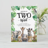 Twee Wild Safari 2de verjaardag Kaart (Staand voorkant)