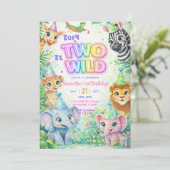 Twee Wild Safari 2de Verjaardag Kaart (Staand voorkant)