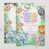 Twee Wild Safari 2de Verjaardag Kaart (Voorkant / Achterkant)