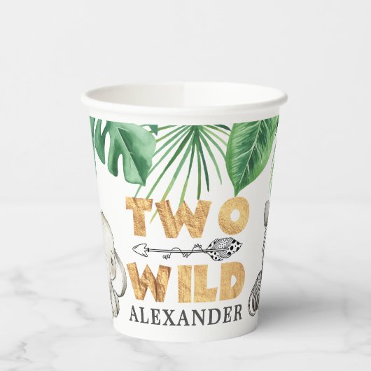 Twee Wild Safari 2de verjaardag van de papierbeker Papieren Bekers (Links)