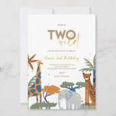 TWEE Wild Safari 2e verjaardag uitnodiging (Voorkant)