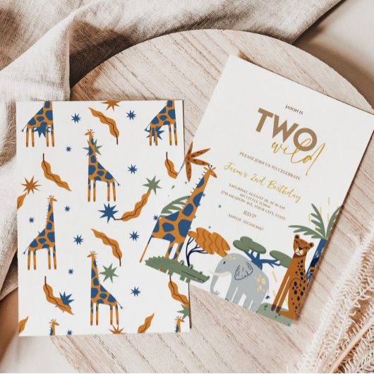 TWEE Wild Safari 2e verjaardag uitnodiging