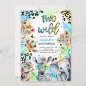 Twee Wild Safari Blauwe Jongen Leopard Verjaardags Kaart (Voorkant)