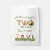 Twee Wild Safari Foto 2e verjaardag van dieren op  Bedankzakje (Voorkant)