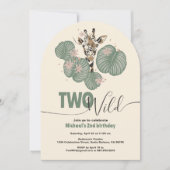 Twee Wild Safari Giraffe Animal Verjaardagsfeest Kaart (Voorkant)