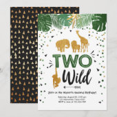 Twee Wild Safari Gold Boy Dieren Verjaardagsfeest Kaart (Voorkant / Achterkant)