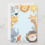 Twee Wild Safari Jongens 2e Tweede Blauwe Verjaard Kaart (Achterkant)