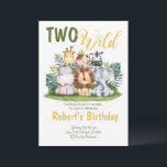 Twee Wild Safari Kids Birthday Uitnodiging<br><div class="desc">Twee Wild Safari Party nodigde de dag uit om je kinderen te vieren. Nodig mensen uit op je feestje met dit geweldige design. Een uitnodiging voor een goede verjaardag is zo'n geweldige combinatie voor kinderen die jarig zijn!</div>