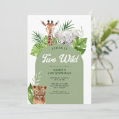 Twee Wild Safari Lion 2e verjaardag Uitnodiging (Staand voorkant)