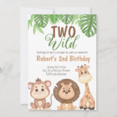 Twee Wild Safari Lion Giraffe Birthday Kaart (Voorkant)
