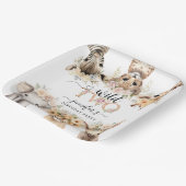 Twee Wild Safari Meisje 2e Verjaardag Papier Bord (Gebogen)