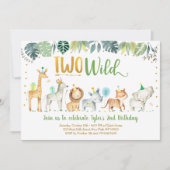 Twee Wild Safari Oerwoud Birthday Kaart (Voorkant)