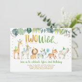 Twee Wild Safari Oerwoud Birthday Kaart (Staand voorkant)