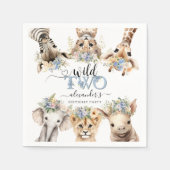 Twee Wild Safari Oerwoud Boy 2e Verjaardags Servet (Voorkant)