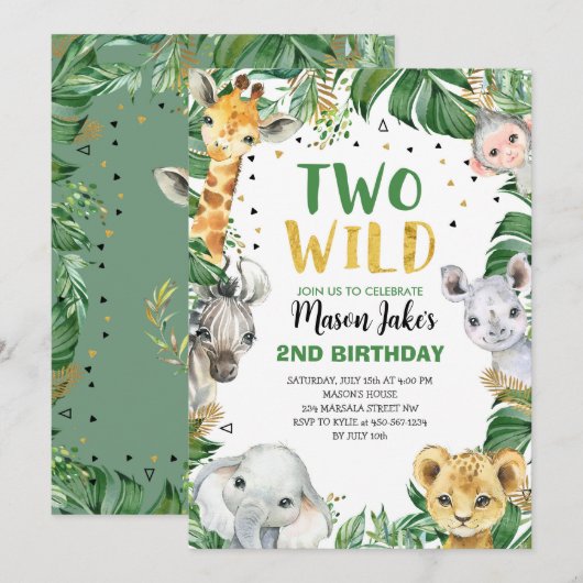 TWEE WILD Safari Oerwouden Kaart (Voorkant / Achterkant)