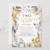 TWEE WILD Safari Pampas Grass Animals 2e verjaarda Kaart (Voorkant)