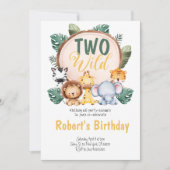 Twee Wild Safari Party Birthday Uitnodiging (Voorkant)