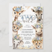 TWEE Wild Safari Party | Jongen 2e verjaardag Kaart (Voorkant)