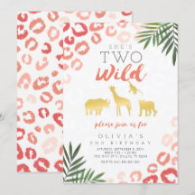 Twee Wild Safari Pink en Gold 2de verjaardag