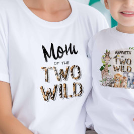 Twee wild, Safari Theme 2e verjaardag Moeder's T-s T-shirt