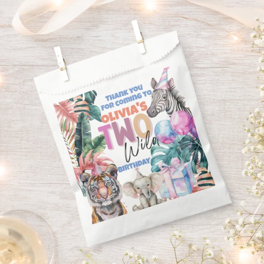 Twee Wild Safari tweede partij Dier dank u Bedankzakje (Geknipt)