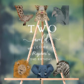 Twee Wild Safari Verjaardag Welkom Acryl Bord (Neutraal)