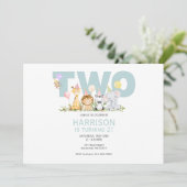 TWEE Wild Safari Verjaardagsuitnodiging – 2e Verja Kaart (Staand voorkant)