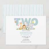 TWEE Wild Safari Verjaardagsuitnodiging – 2e Verja Kaart (Voorkant / Achterkant)