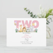 TWEE Wild Safari verjaardagsuitnodiging - 2e verja Kaart (Staand voorkant)