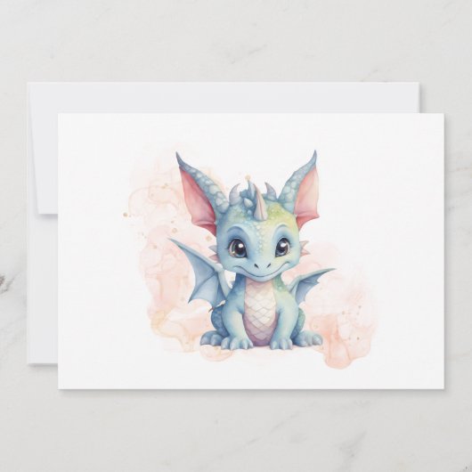 Twee Wild Schattige Baby Dragon Sprookje 2e Verjaa Kaart (Achterkant)