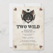 Twee Wild Schattige Kitten Cat Rockabilly 2e Verja Kaart (Voorkant)