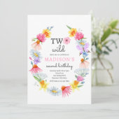Twee Wild Spring Garden Wildflower Verjaardagsfees Kaart (Staand voorkant)