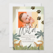 Twee Wild Tiger Safari Oerwoud 2e verjaardag Foto Kaart (Voorkant)