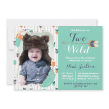 Twee Wild Tribal Tweede Dag Foto Uitnodiging