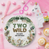 Twee Wild Tropical Oerwoud Safari Animals Verjaard Papieren Bordje (Feest)