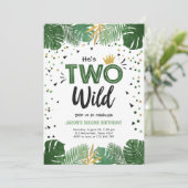 Twee Wild Tropical Safari Gold Boy tweede verjaard Kaart (Staand voorkant)