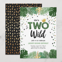 Twee Wild Tropical Safari Gold Boy tweede verjaard