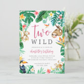 TWEE WILD Tropisch Oerwoud 2e Verjaardag Kaart (Staand voorkant)