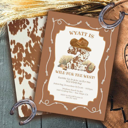 Twee Wild West Cowboy Birthday Party Kaart
