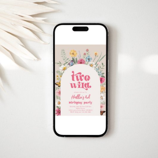 Twee Wild Wildflower Uitnodiging
