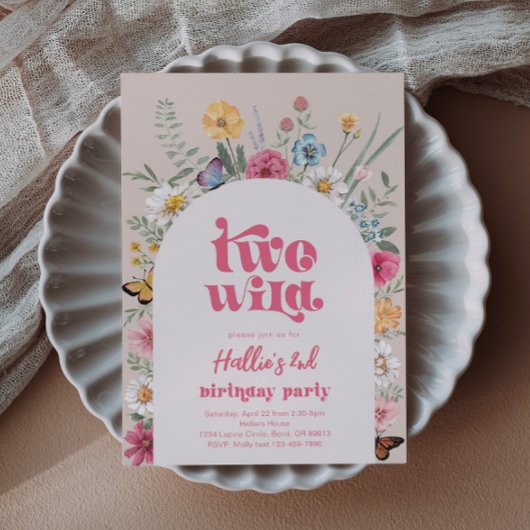 Twee Wild Wildflower Uitnodiging