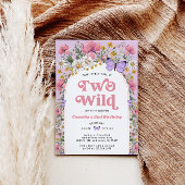 Twee Wild Wildflower vlinder verjaardagsuitnodigin Kaart
