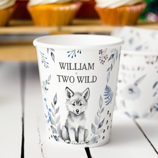 Twee Wild wolf thema verjaardagsfeestje servies Papieren Bekers