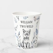 Twee Wild wolf thema verjaardagsfeestje servies Papieren Bekers (Achterkant)